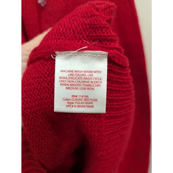 Women's Red and White knit Fair Isle style sweater by Faded Glory size L (12/14) - Picture 3 of 7